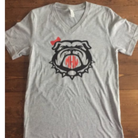 UGA Georgia Bulldog Adult Vneck Tee